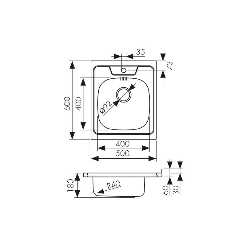 Кухонная мойка Kaiser KSS-6050 Хром Кухонная мойка Kaiser KSS-6050 Хром